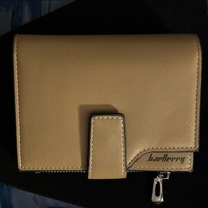 Tan and Brown Wallet with Mesh Panels